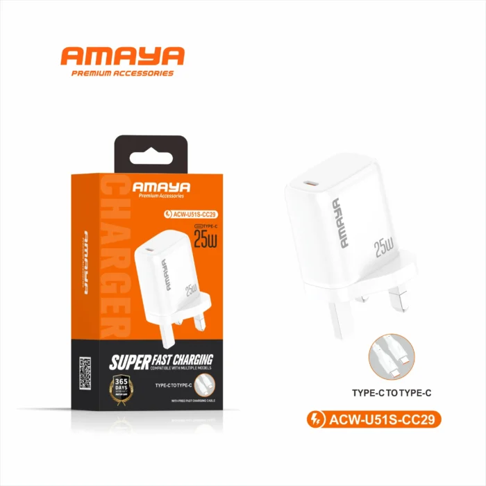 Amaya 25W single C-port 2in1 charger