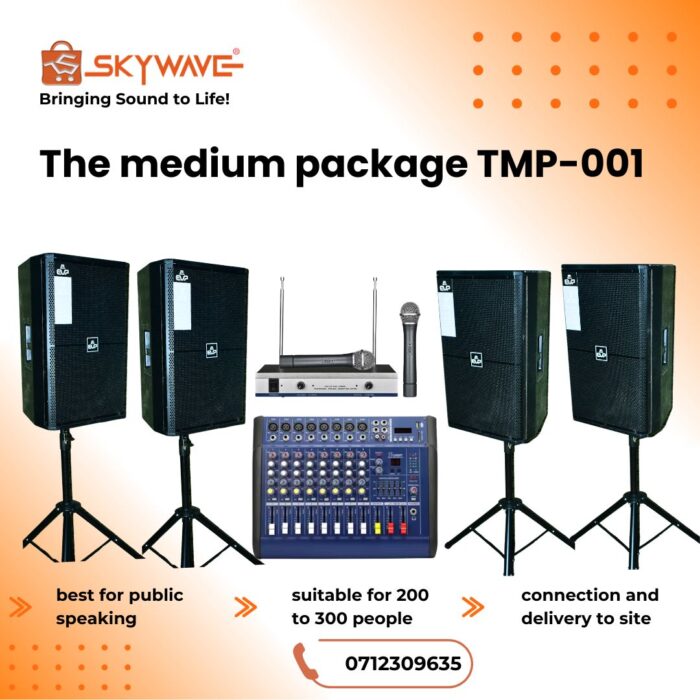 PA system for hire 300 people - Medium package TMP-001