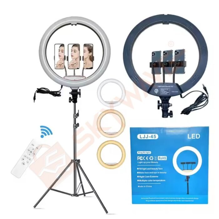 18 inches ring light with 3 phone stands