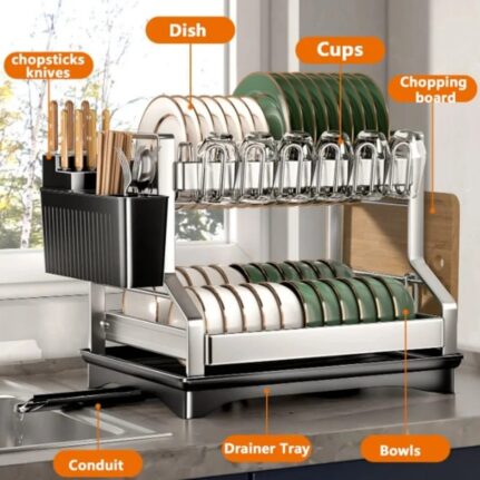 2-Tier Kitchen Dish Rack