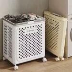 Big Foldable Eco-Friendly Laundry storage basket with wheels