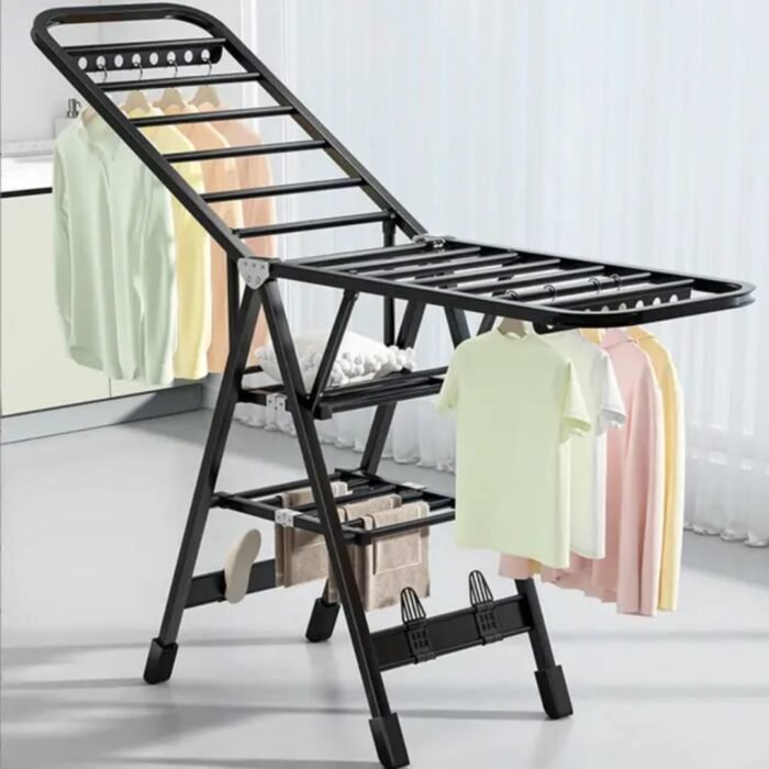 Black Movable Outdoor Drying Rack 1.7M