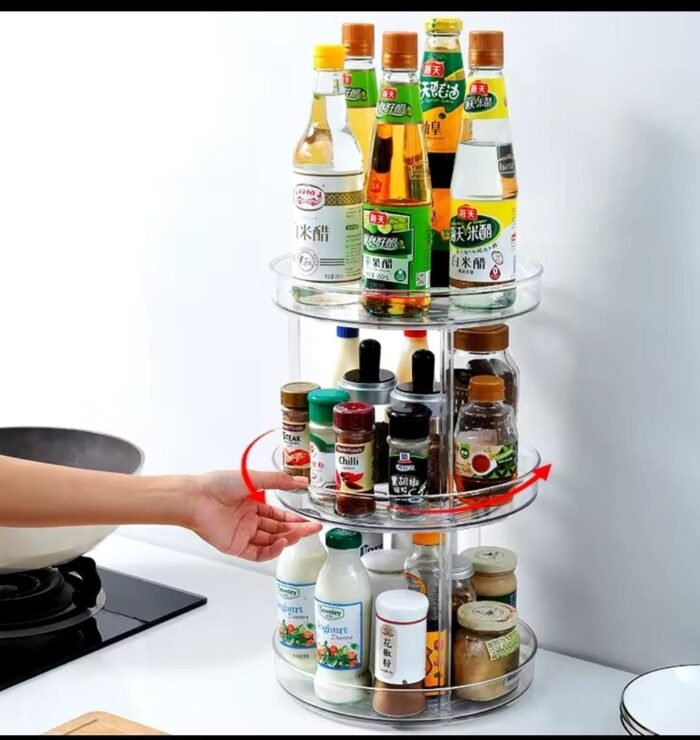 3 layer 360 Rotation Cabinet Turntable Organizer