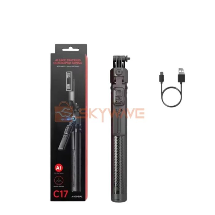360 degrees rotating selfie stick face auto track