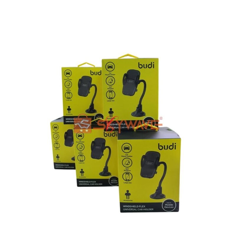 Budi CM525B Windshield Flex Universal Mobile Phone Car Mount Holder
