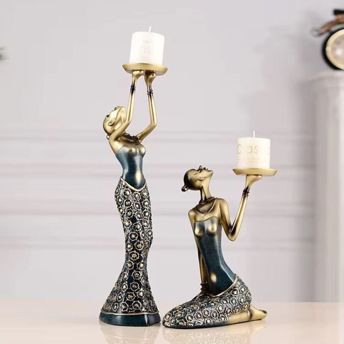 Figurines Statues Beautiful Candle Holder