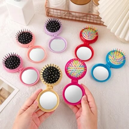 Folding Comb Mirror Mini Pocket Haircomb