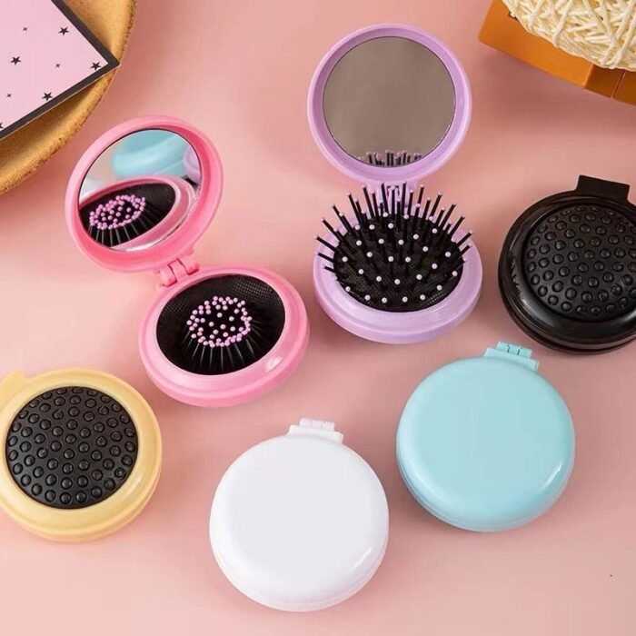 Folding Comb Mirror Mini Pocket Haircomb