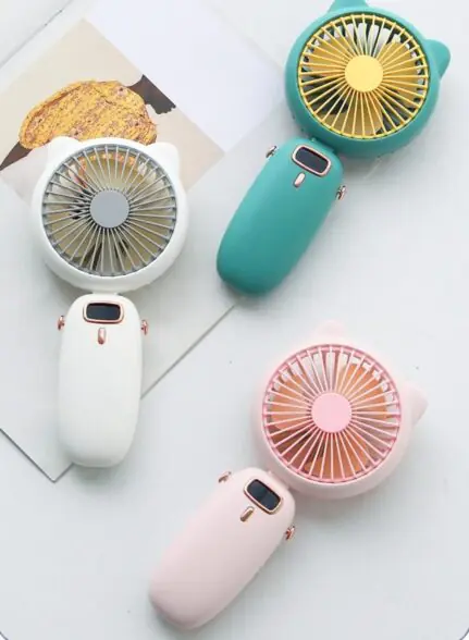 Mini Folding Electric Fan with strap