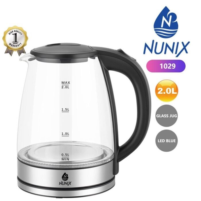 Nunix Glass Electric Kettle – 2L Model 1029