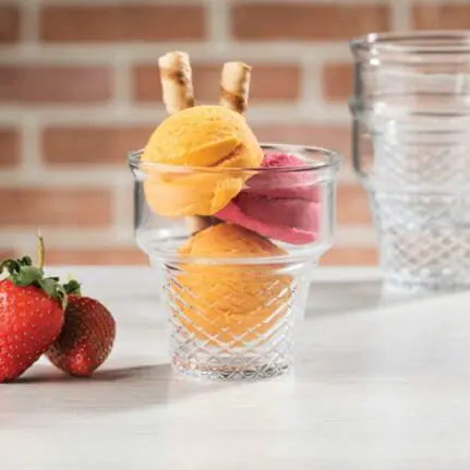 Pasabahce Minicornet Ice Cream Cup Glass Set