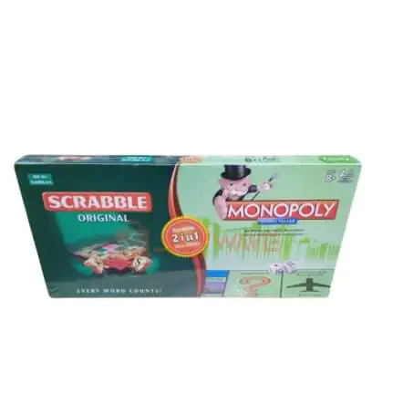 Scrabble and monopoly board 2-in-1