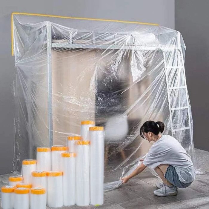 Self-Adhesive Transparent Plastic Masking Film 1.8m x 20m