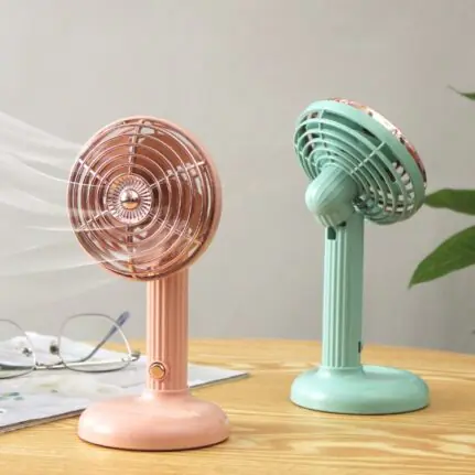 Small Retro Handheld & Desktop Rotatable Fan