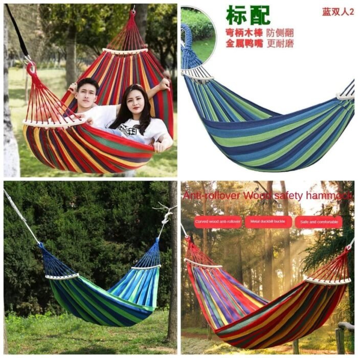 Stripped outdoor hammock heavy load bearing