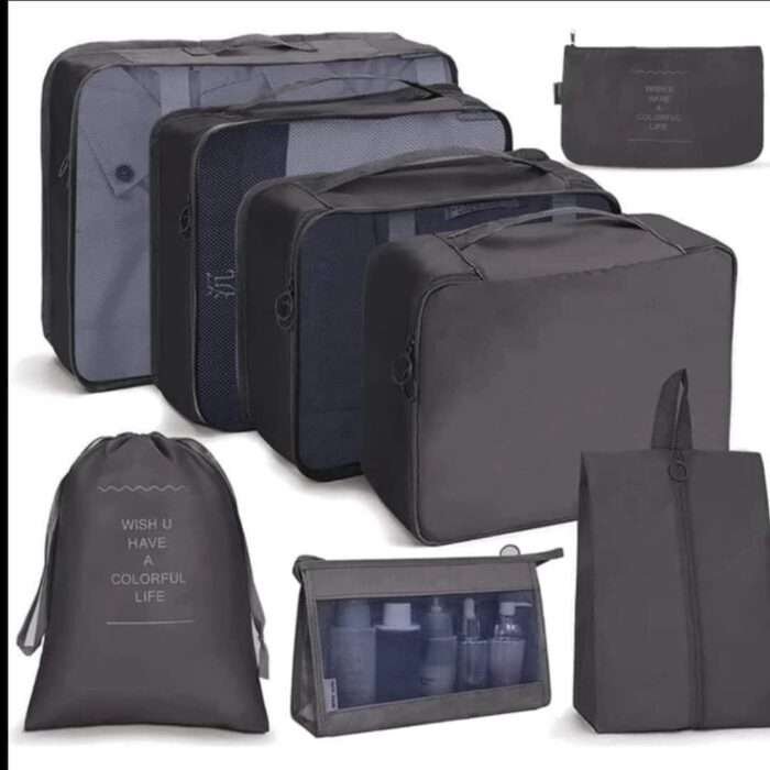 8pcs Luggage Travel Organizers For Suitcase With Toiletry Case