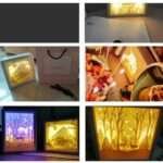 Creative 3D Paper Carving Light Ornament LED Table Lamp