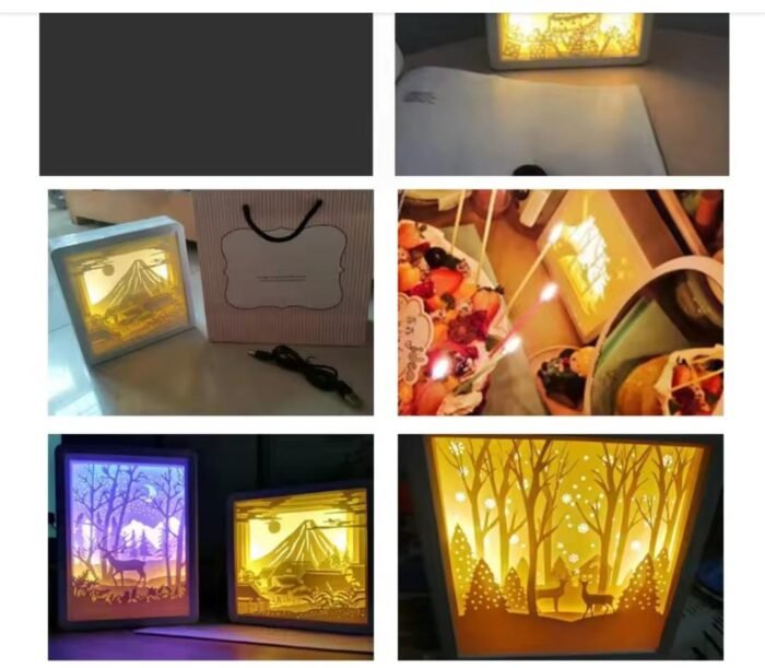 Creative 3D Paper Carving Light Ornament LED Table Lamp