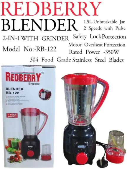 Redberry 2-in-1 blender with grinder RB-122