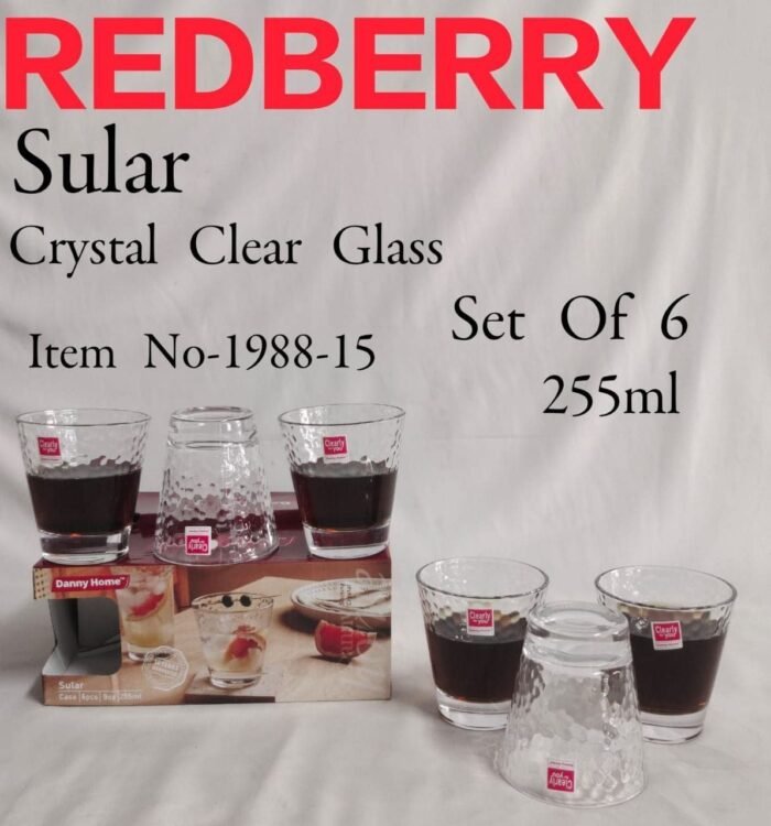 Redberry Premium Range of Crystal Clear Glass No-1988-15