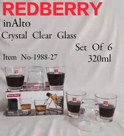 Redberry Premium Range of Crystal Clear Glass No-1988-27