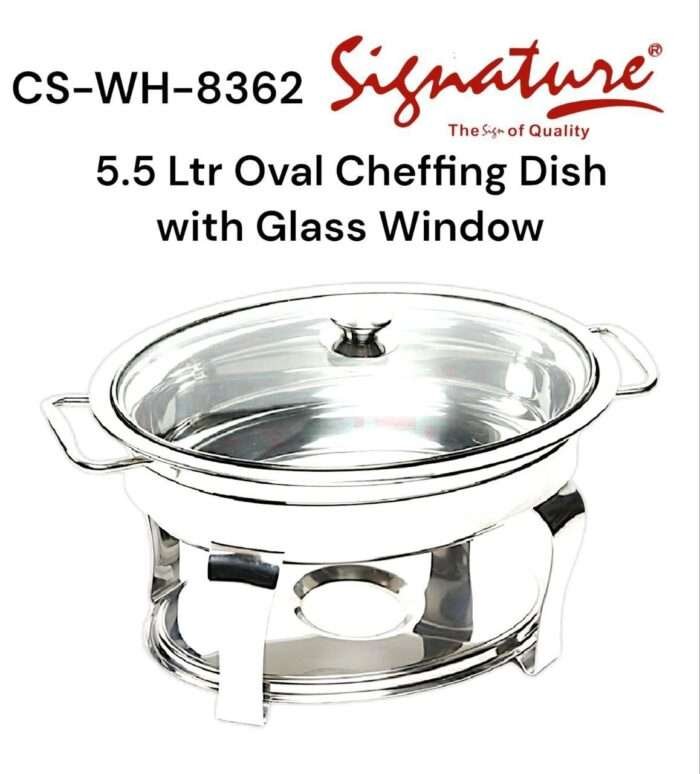 Signature 5.5L Oval Shape Chafing Dish with Glass Lid CS-WH-8362