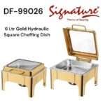 Signature 6L Gold Plated Square Hydraulic Chafing Dish DF-99026
