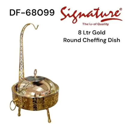 Signature 8L Gold Plated Round Chafing Dish with Stand DF-68099