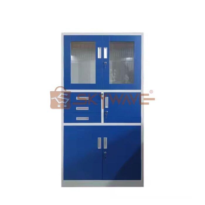 Metallic Storage Filing Cabinet Blue H185W90D40CM