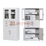 Metallic Storage Filing Cabinet White H185W90D40cm