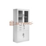 Metallic Storage Filing Cabinet White H185W90D40cm