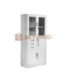 Metallic Storage Filing Cabinet White H185W90D40cm