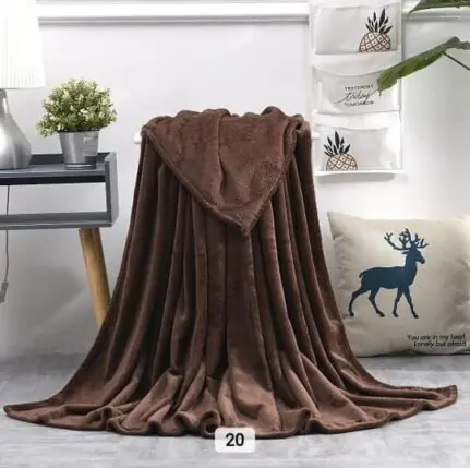 Plain Coral Fleece Throw Blanket