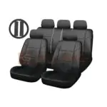 Universal Fit Car Seat Cover with Steering Wheel Cover and Seat Belt Pad Full Set