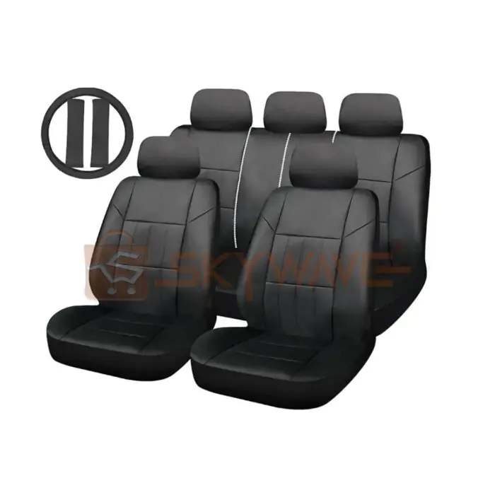 Universal Fit Car Seat Cover with Steering Wheel Cover and Seat Belt Pad Full Set