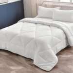 White Satin Striped Binded Duvet Sets