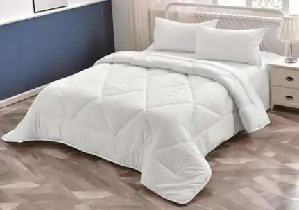 White Satin Striped Binded Duvet Sets