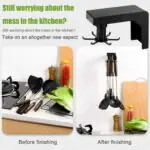Multifunctional Shelf with 6 Rotating Hooks Organizer