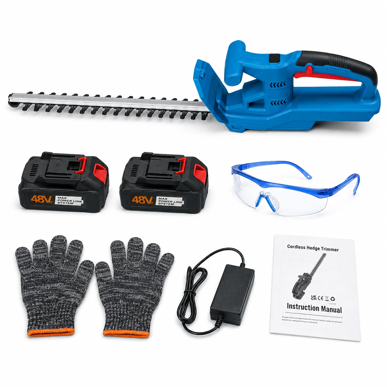 cordless_hedge_trimmer_white_background_webfile Cordless Double Blade Hedge Trimmer - Image 1