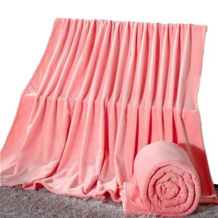 Plain Coral Fleece Throw Blanket
