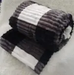 Sherman Checked Velvet Throw Blankets