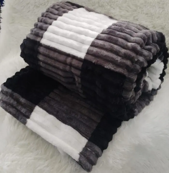 Sherman Checked Velvet Throw Blankets