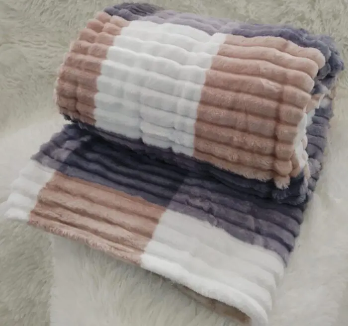 Sherman Checked Velvet Throw Blankets