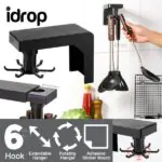Multifunctional Shelf with 6 Rotating Hooks Organizer