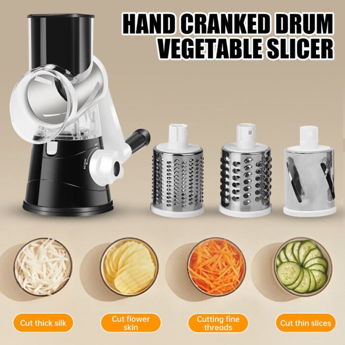 Rotary Drum Grater Veggie Slicer