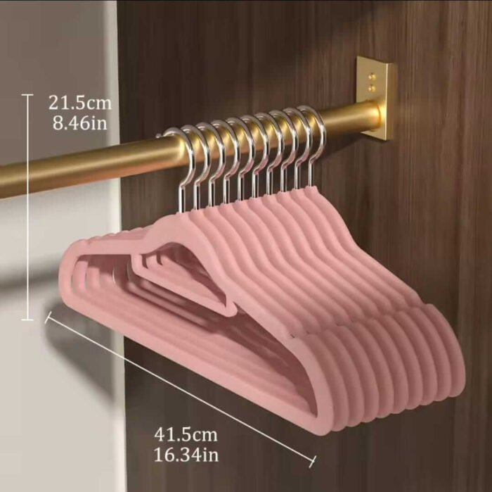 10pcs Velvet Non-Slip Hangers - Image 3