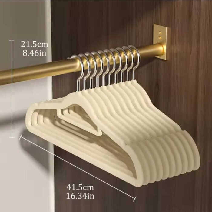 10pcs Velvet Non-Slip Hangers - Image 2