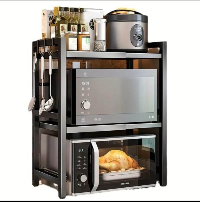 Double layer Heavy-duty Adjustable Microwave Stand - Image 2