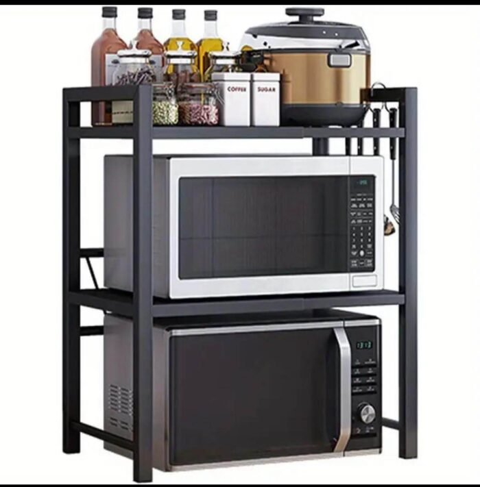 Double layer Heavy-duty Adjustable Microwave Stand - Image 3