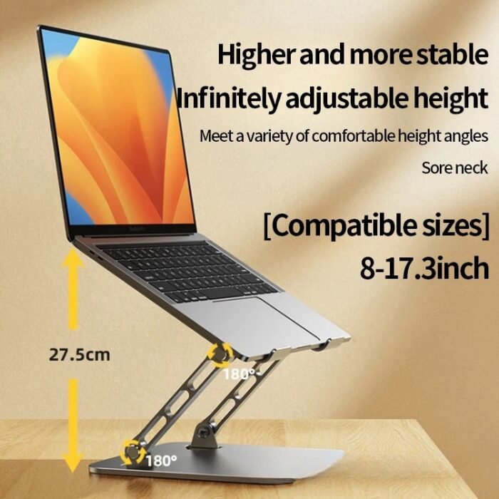 Adjustable laptop stand with cooling fan